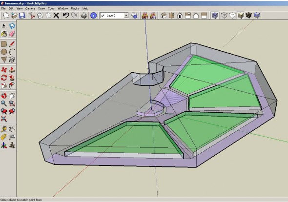 diagram showing room modeling in Sketchup