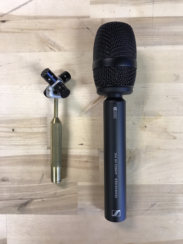 Two examples of B-Format Mics - Tectra Mic and Sennheiser Ambeo
